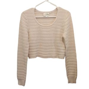 Freshman 1996 Cropped Sweater Large Cream White Color